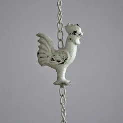 Clochette Coq fer blanc 10x65cm-La Grande Prairie