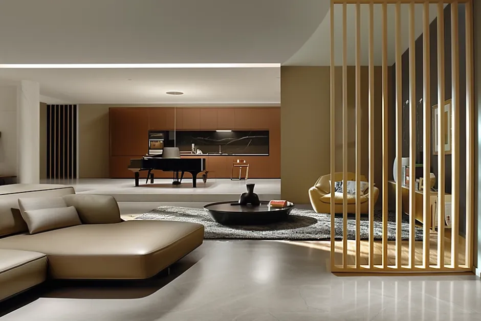 Ad Lyon Cloison Amovible en Chêne Clair - Claustra Ajouré 11 Lames pour Séparation de Pièce (H 260 x L 120 x P 7 cm) - PAR GROUPE