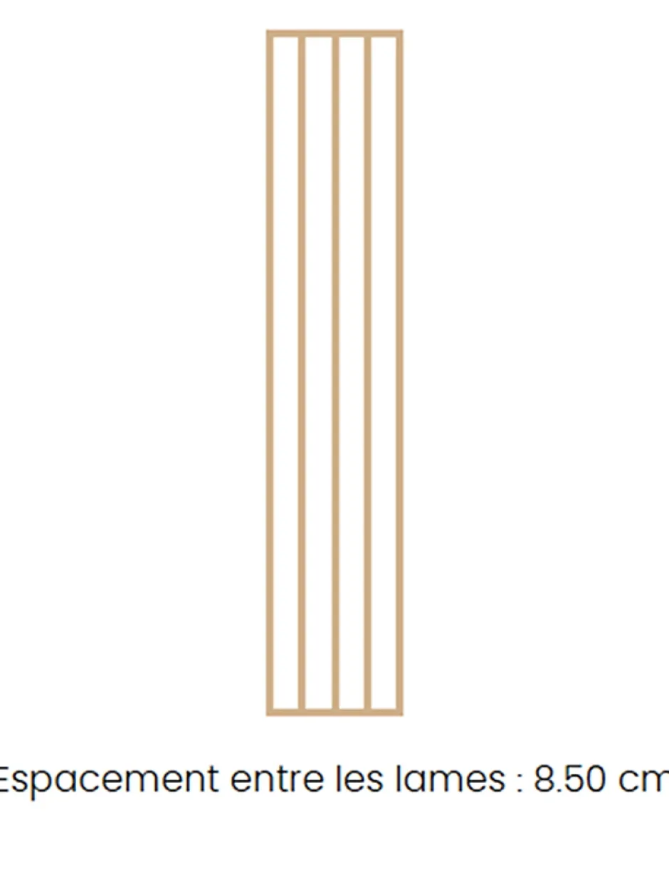 Ad Lyon Groupe Cloison bois claustra chene - Lames droites - H254cm x L50cm x P7cm