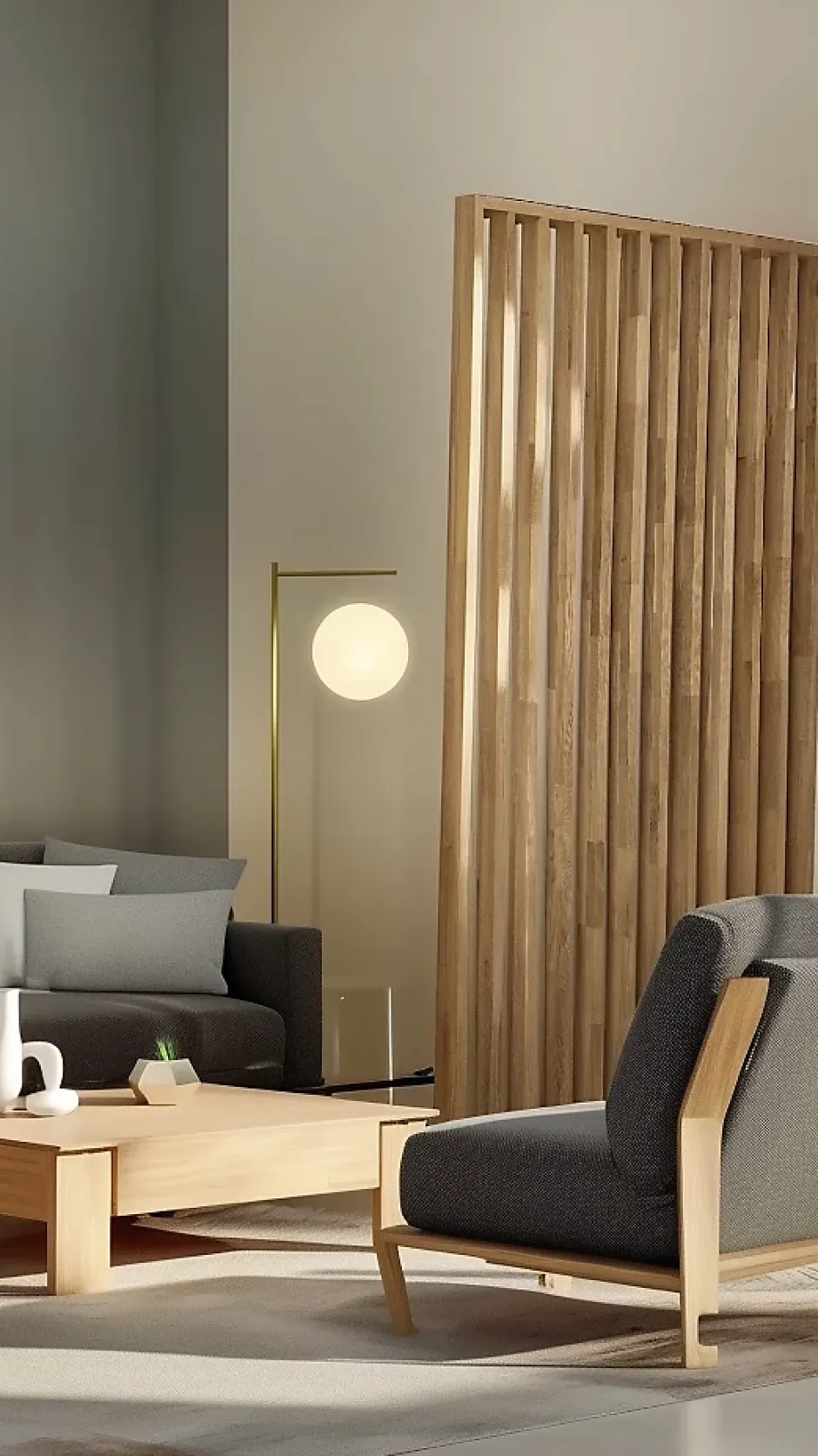 Ad Lyon Groupe Cloison bois claustra chene - Lames droites - H254cm x L50cm x P7cm