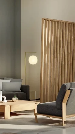 Cloison bois claustra chene - Lames droites - H254cm x L30cm x P7cm-Ad Lyon Groupe Discount