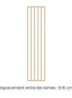 Cloison bois claustra chene - Lames droites - H254cm x L60cm x P7cm-Ad Lyon Groupe New