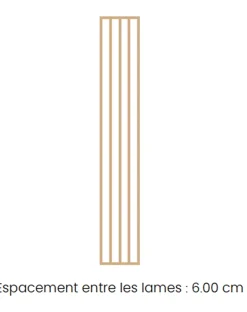 Cloison bois claustra chene - Lames droites - H254cm x L40cm x P7cm-Ad Lyon Groupe Outlet