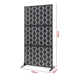 Casa.Pro Cloison de séparation Aaskis acier 200 x 100 x 50 cm noir