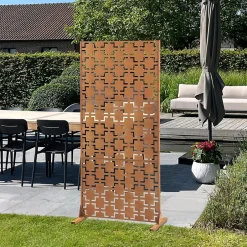 Casa.Pro Cloison de séparation Basciano pour extérieur et intérieur acier galvanisé 180 x 90 x 40 cm rouille