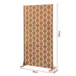 Casa.Pro Cloison de séparation Basciano pour extérieur et intérieur acier galvanisé 180 x 90 x 40 cm rouille