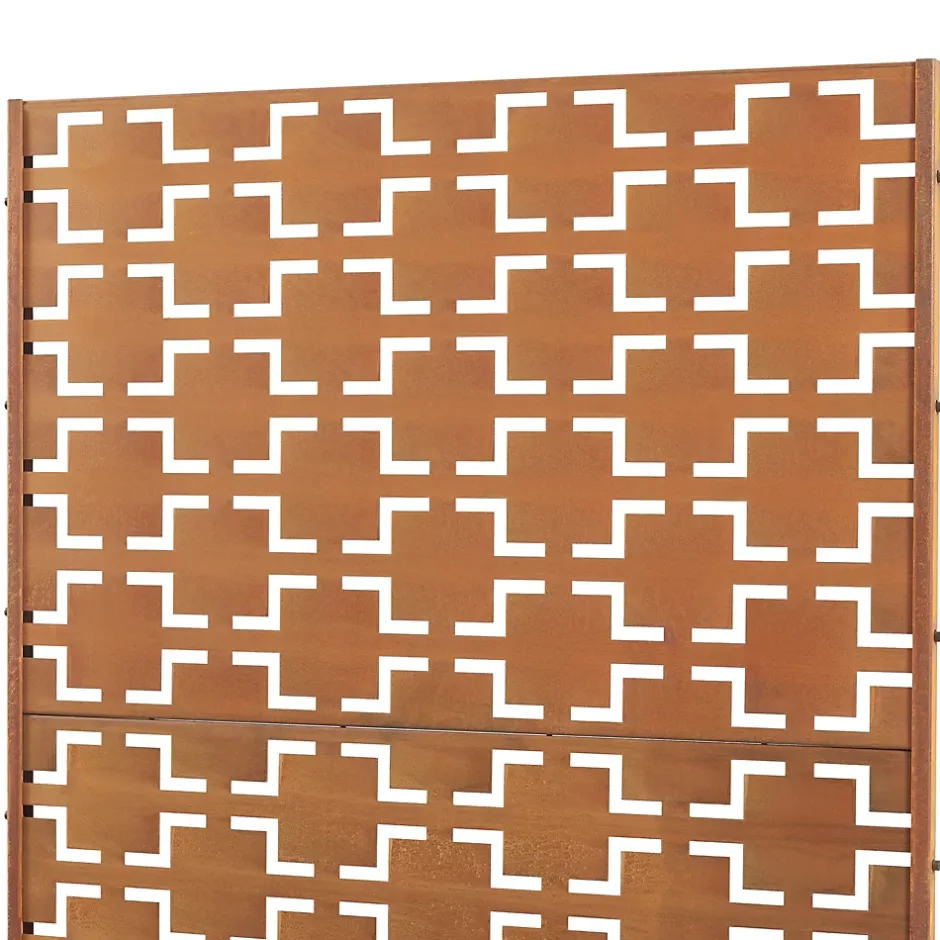 Casa.Pro Cloison de séparation Basciano pour extérieur et intérieur acier galvanisé 180 x 90 x 40 cm rouille