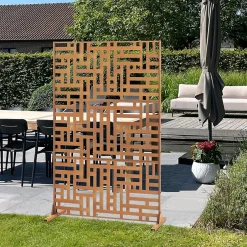 Casa.Pro Cloison de séparation Bernalda pour extérieur et intérieur acier galvanisé 180 x 120 x 40 cm noir