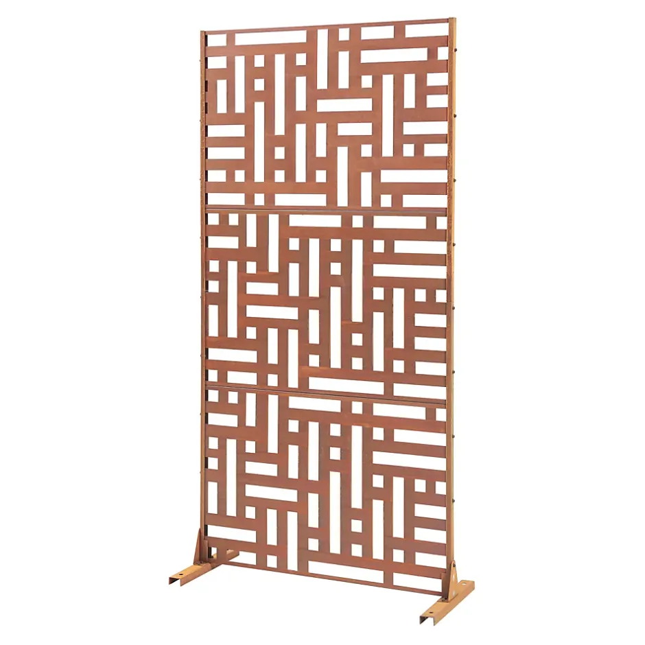 Casa.Pro Cloison de séparation Bernalda pour extérieur et intérieur acier galvanisé 180 x 90 x 40 cm rouille