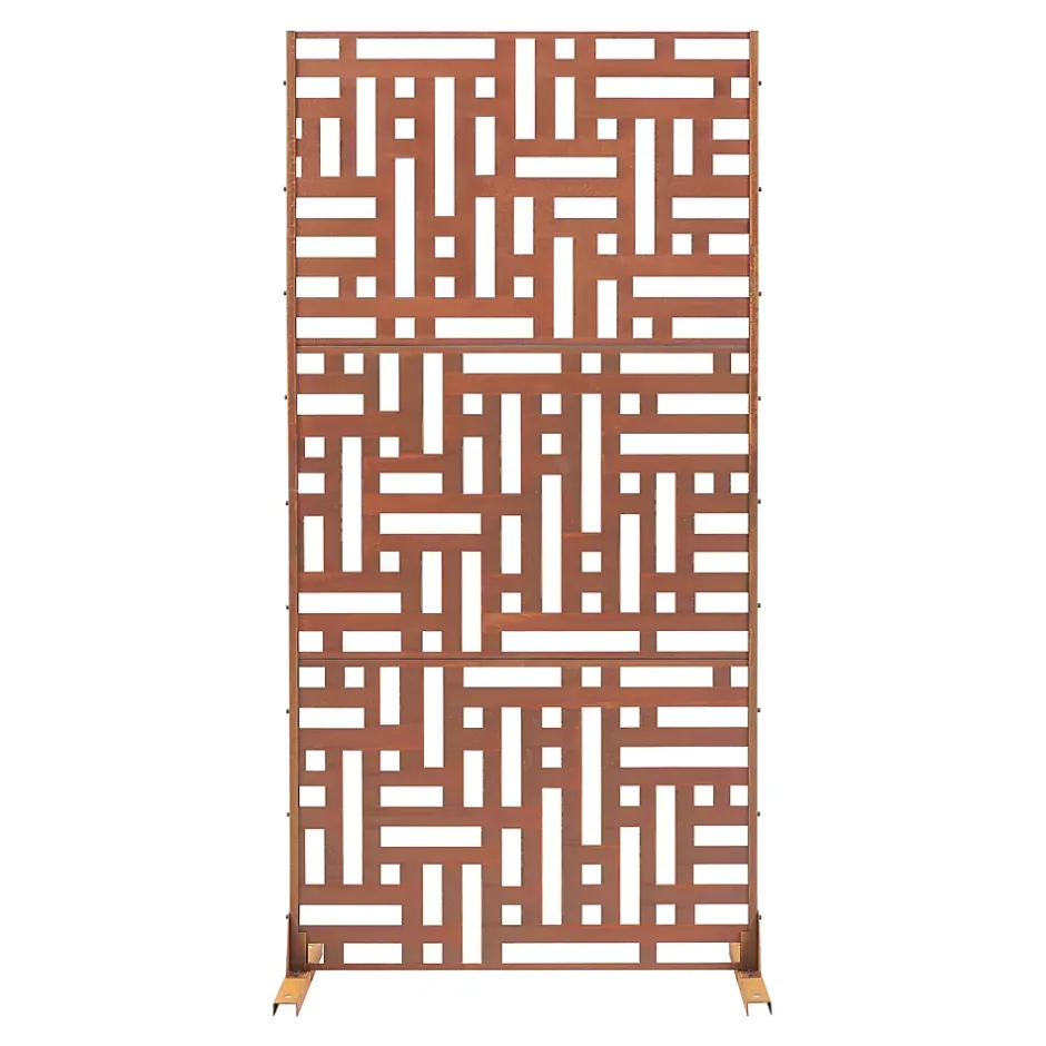 Casa.Pro Cloison de séparation Bernalda pour extérieur et intérieur acier galvanisé 180 x 90 x 40 cm rouille