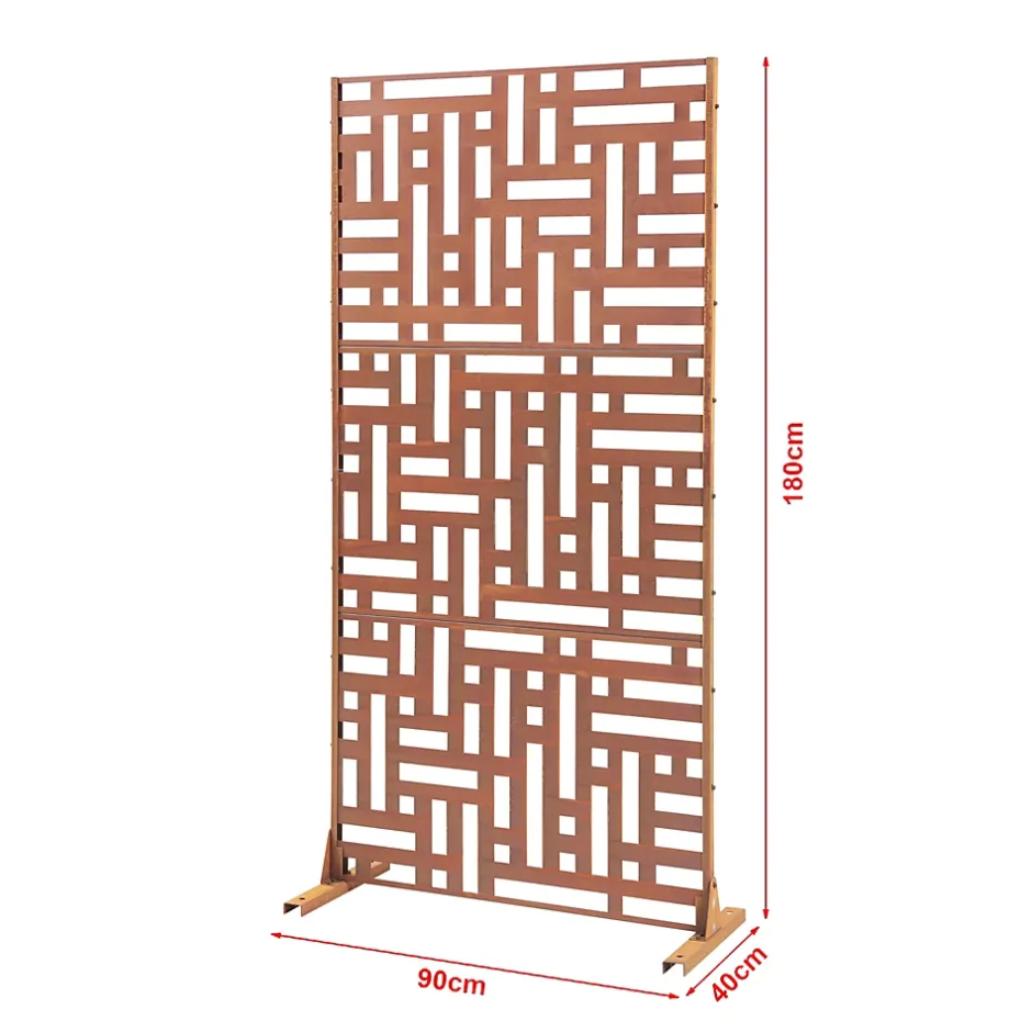 Casa.Pro Cloison de séparation Bernalda pour extérieur et intérieur acier galvanisé 180 x 90 x 40 cm rouille