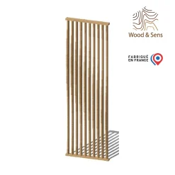 Wood&Sens Cloison de séparation claustra ondulé vague chêne, H.2,54 m x l.80 cm, P.9 cm