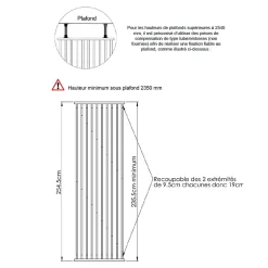 Wood&Sens Cloison de séparation claustra ondulé vague chêne, H.2,54 m x l.80 cm, P.9 cm