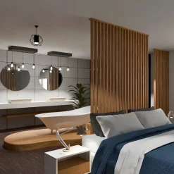 Cloison de séparation claustra droit chêne, H.2,54 m x l.80 cm, P.7,5 cm-Wood&Sens Discount