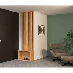 Wood&Sens Cloison de séparation claustra droit meuble chêne, H.2,54 m x l.80 cm, P.35 cm