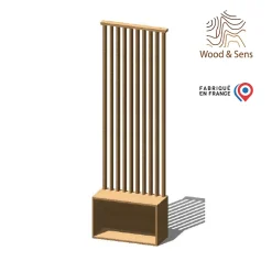 Wood&Sens Cloison de séparation claustra droit meuble chêne, H.2,54 m x l.80 cm, P.35 cm