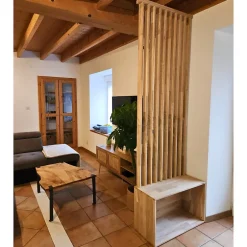 Wood&Sens Cloison de séparation claustra droit meuble chêne, H.2,54 m x l.80 cm, P.35 cm