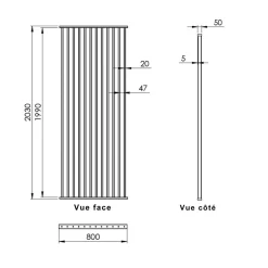 Cloison de séparation claustra amovible Pin, H.2,03 m x l.80 cm, P. 5 cm-Wood&Sens
