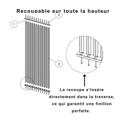 Cloison de séparation claustra amovible Pin, H.2,03 m x l.80 cm, P. 5 cm-Wood&Sens