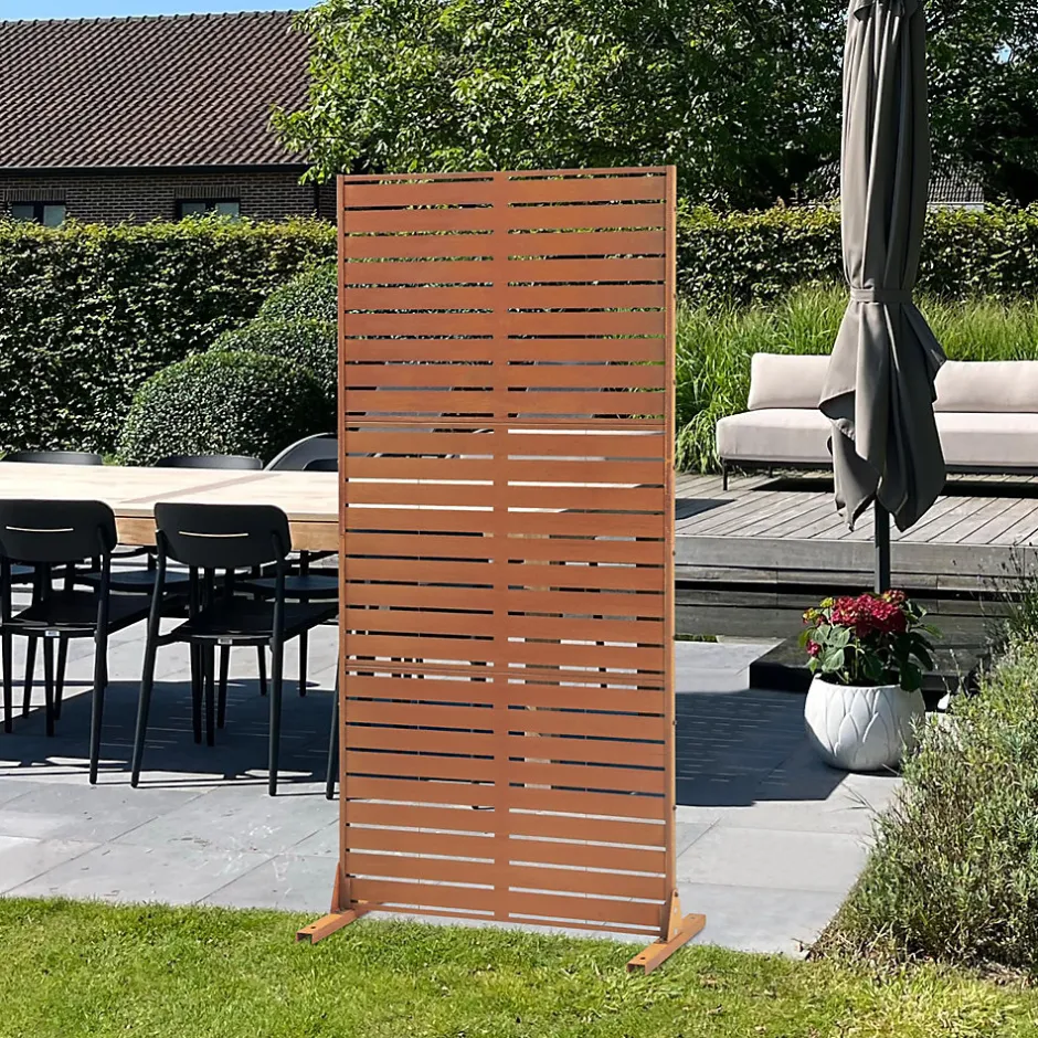 Cloison de séparation Nodepp pour extérieur et intérieur acier corten 180 x 90 x 40 cm rouille-Casa.Pro Sale
