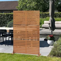 Cloison de séparation Nodepp pour extérieur et intérieur acier corten 180 x 120 x 40 cm rouille-Casa.Pro Hot
