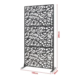 Casa.Pro Cloison de séparation Poskind acier 200 x 100 x 50 cm noir