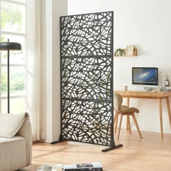 Casa.Pro Cloison de séparation Poskind acier 200 x 100 x 50 cm noir