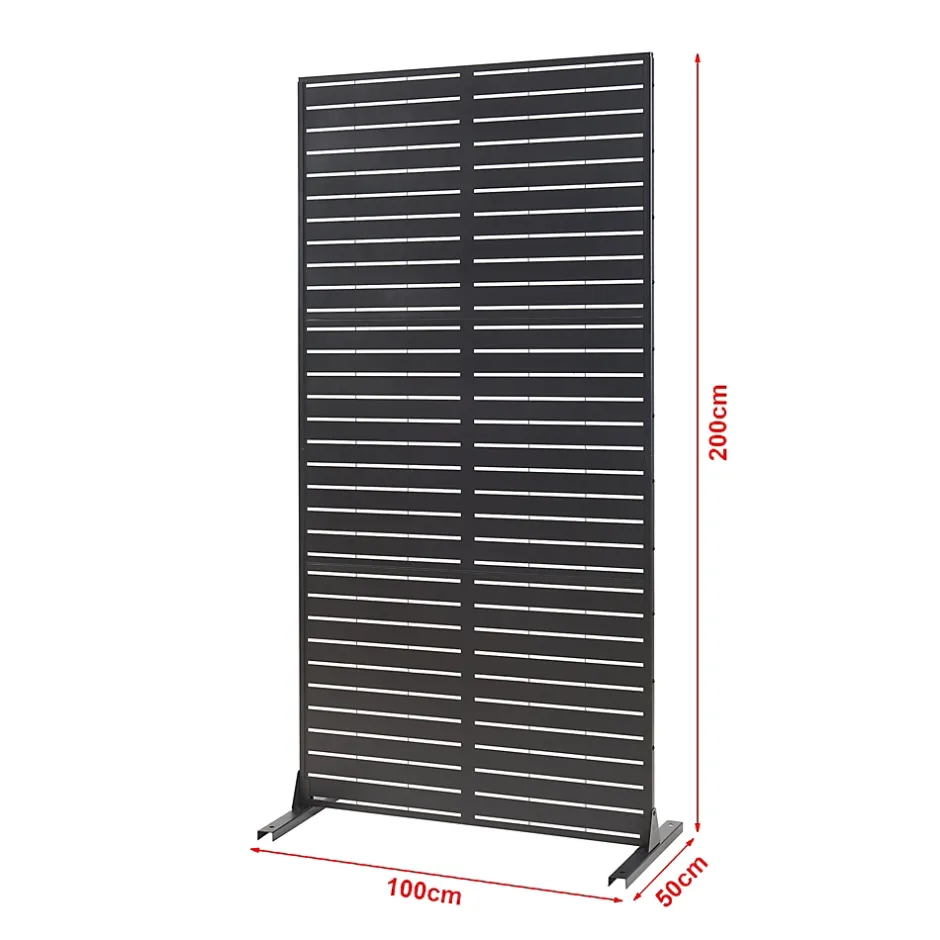 Casa.Pro Cloison de séparation Trolu acier 200 x 100 x 50 cm noir