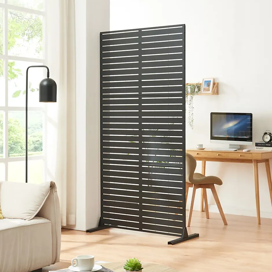 Casa.Pro Cloison de séparation Trolu acier 200 x 100 x 50 cm noir