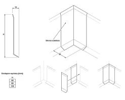 Coin intérieur pour plinthe FLI Argent poli - 30mm x 60 mm x 0,65 ep.-Ilcom Outlet