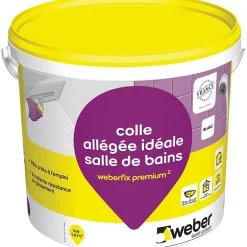 Colle allégée pour carrelage spéciale salle de bain .FIX PREMIUM ² (D2 ET) - Le Seau de 2 Kg - BLANC-Weber Discount