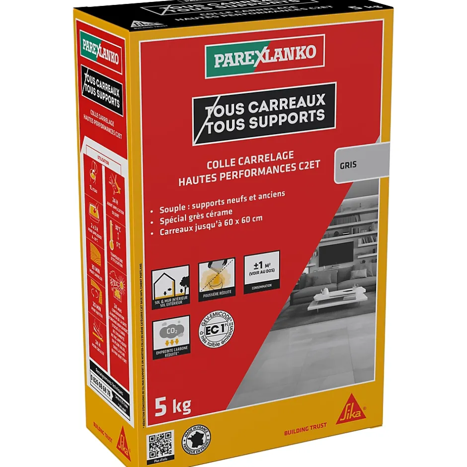 Parexlanko Colle carrelage grise hautes performances 5 kg