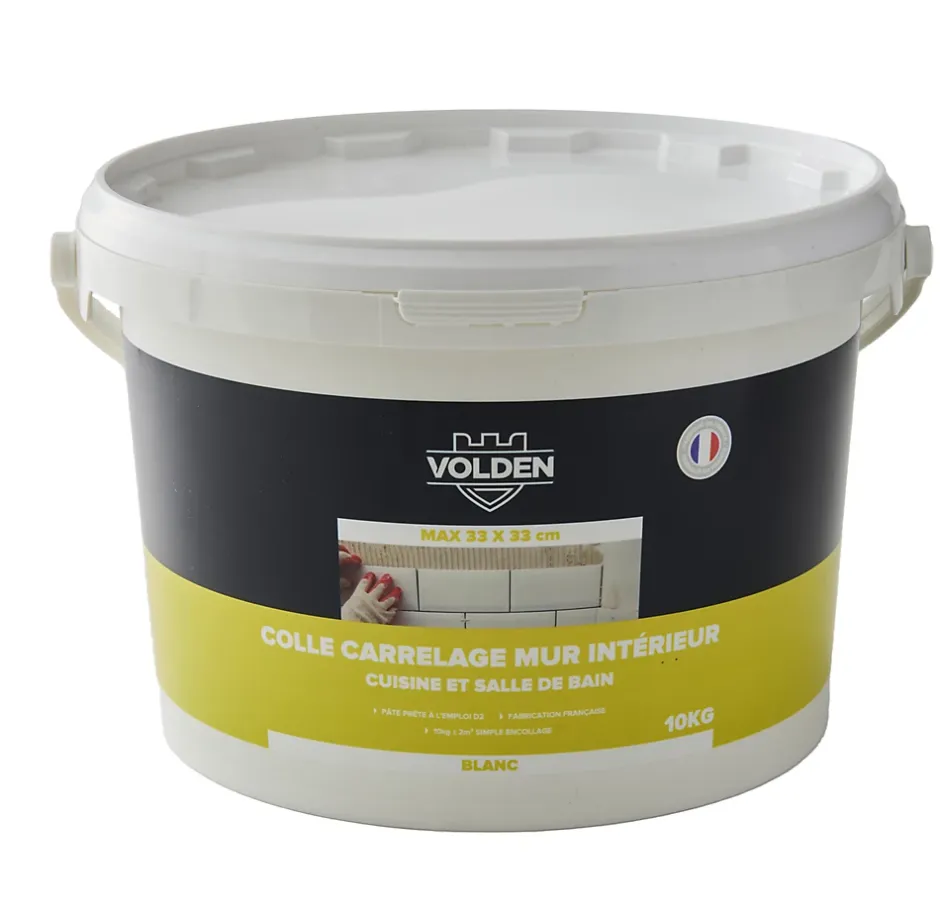 Volden Colle carrelage mur intérieur cuisine et salle de bain blanc 10kg