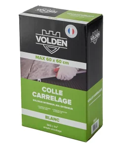 Colle carrelage sol int/ext et mur intérieur blanc C2E 5kg-Volden New
