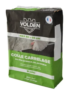 Colle carrelage sol int/ext et mur intérieur blanc C2E 25kg-Volden Best