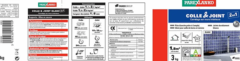 Parexlanko Colle et joint carrelage mur intérieur blanc 3kg