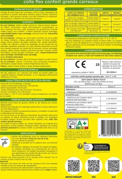 Weber Saint-Gobain Colle flex confort grands carreaux gris Weber 15kg