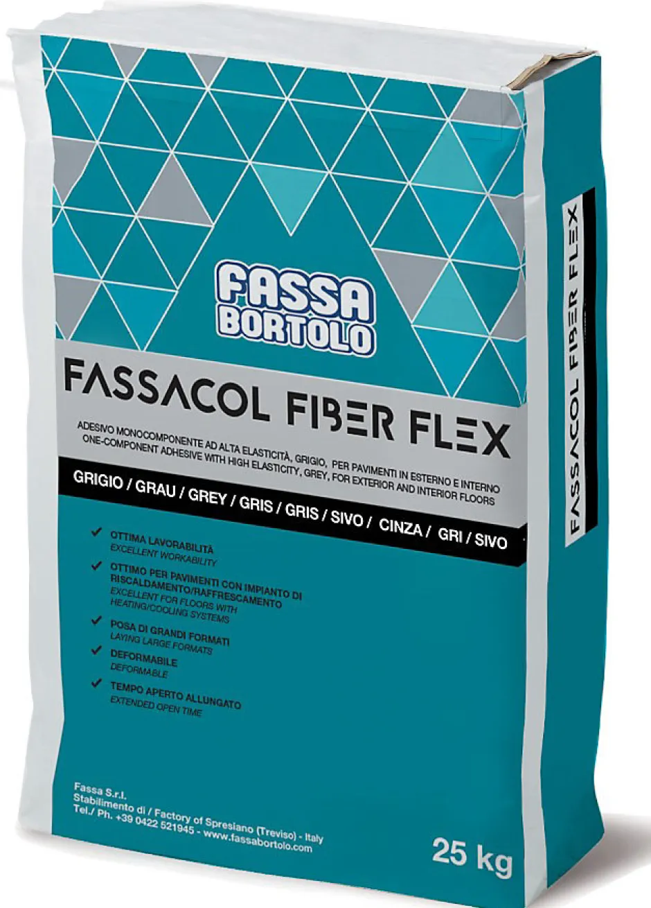 Colle flexible pour carrelage (C2TES1) FASSACOL FIBER FLEX - Sac de 25 Kg - GRIS-Fassa Bortolo New
