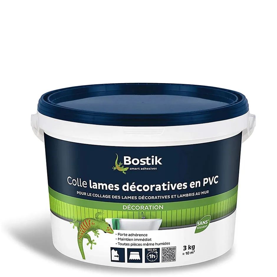 Bostik Colle lame décorative et lambris en PVC murale 3kg