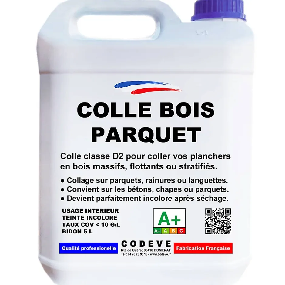 Codève Bois Colle Parquet - 20 L - Codeve Bois - Pour L'assemblage De Votre Parquet, Plancher, Escalier Ou Autre Sol En Bois.