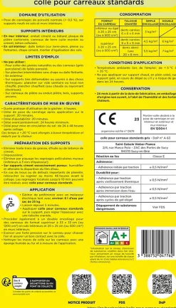 Weber Saint-Gobain Colle pour carreaux standards gris Weber 25kg