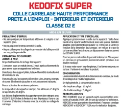 Colle pour Carrelage Haute Performance Kedofix , Prêt à l'emploi, Intérieur/extérieur, seau de 20 kg-Semin New