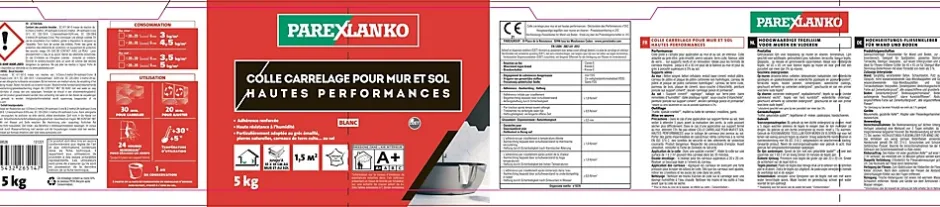 Colle pour carrelage mur et sol intérieur hautes performances blanc 5kg-Parexlanko Hot