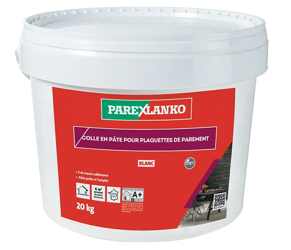 Colle pour plaquettes de parement intérieur blanc pâte 20kg-Parexlanko Best