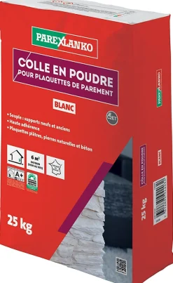 Parexlanko Colle pour plaquettes de parement intérieur blanc poudre 25kg