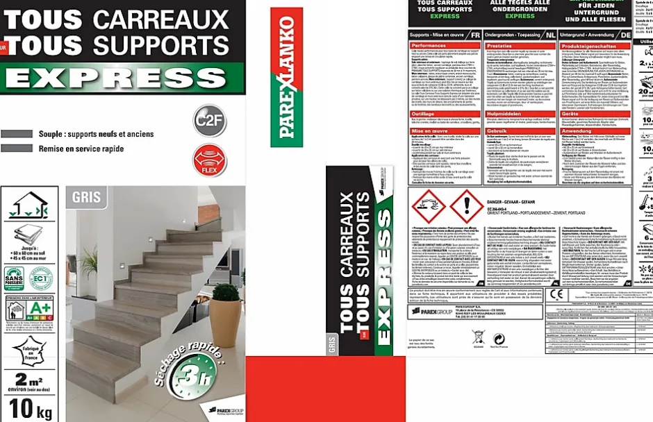 Colle tous carreaux tous supports Express 10 kg-Parexlanko Best