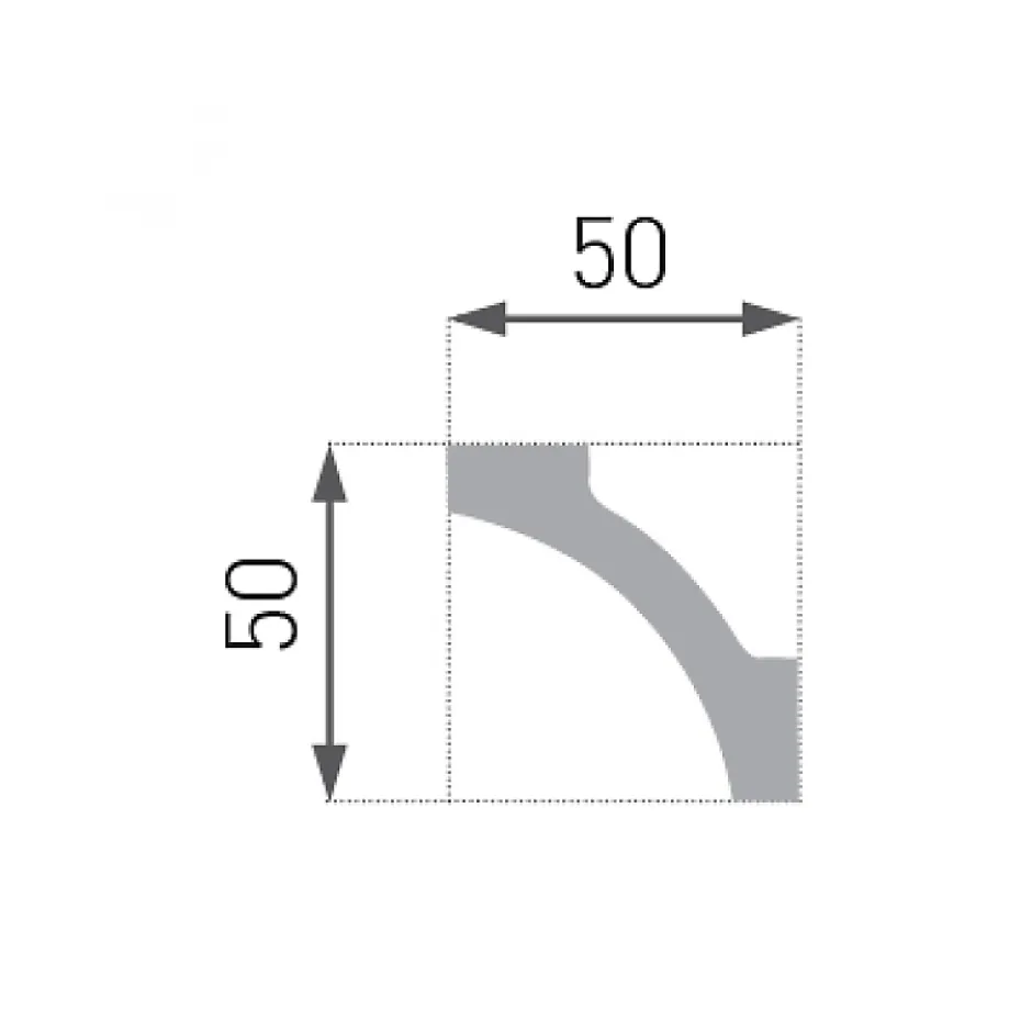 Decoon Corniche de Plafond Décorative - Modèle Lisse - Polystyrène - 200x5x5 cm
