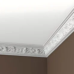 Profhome Corniche de plafond polyuréthane 150124 Moulure décorative 200 x 5,7 x 11,5 cm (L x l x h)