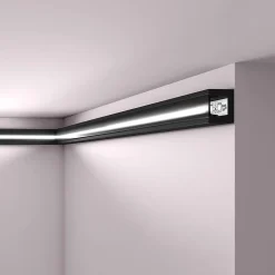 Corniche NMC WALLSTYL IL12 BLACK Moulure décorative Cimaise Éclairage indirect-Noel & Marquet