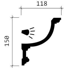 Corniche 150209 Moulure décorative Éclairage indirect-Profhome